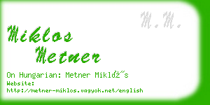 miklos metner business card